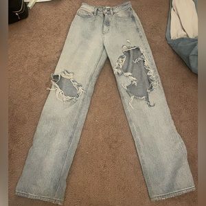 PACSUN SUPER RIPPED / DISTRESSED BLUE JEANS